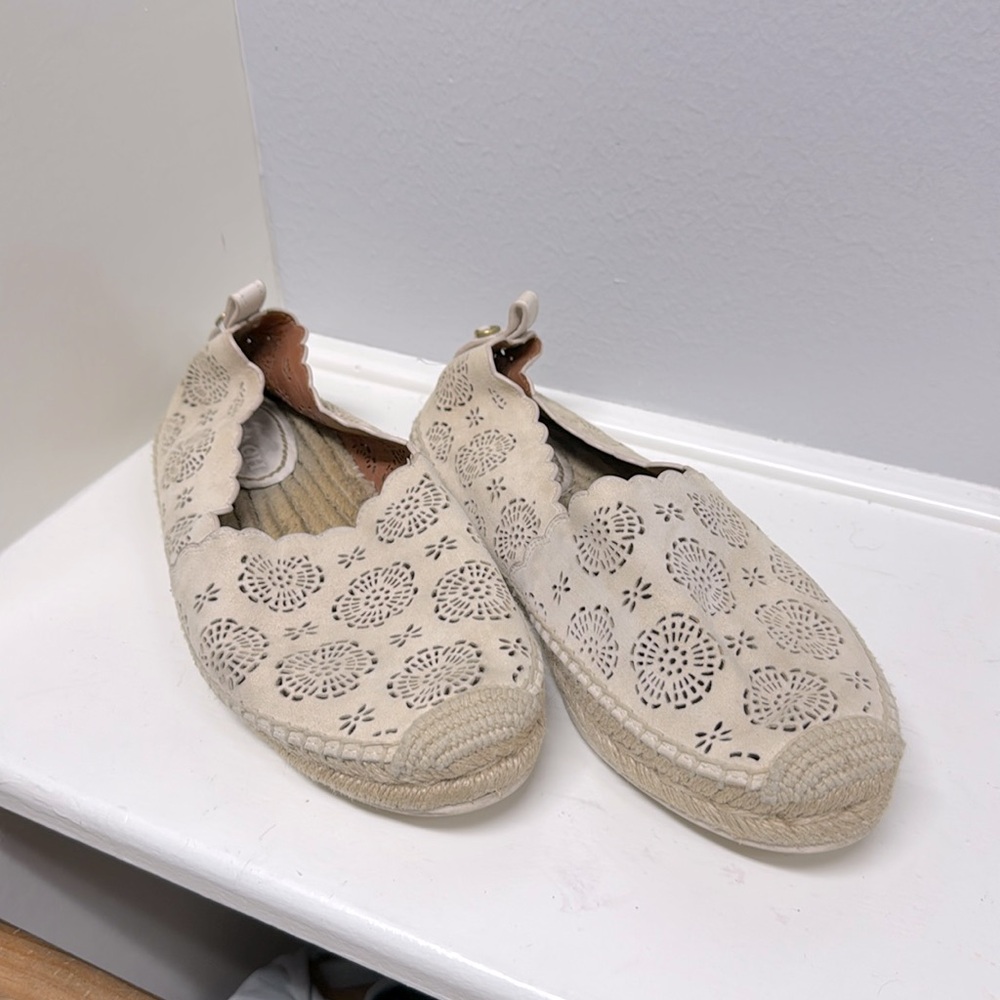 COACH Espadrille flats in Ivory/cream
